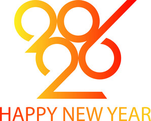 2026 Happy New Year Gradient Typography Design