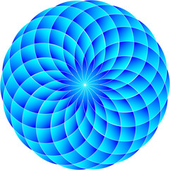 Abstract Blue Geometric Mandala Circular Pattern 