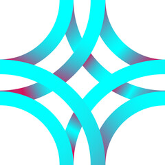 Abstract Blue Gradient Interlaced Rings Pattern