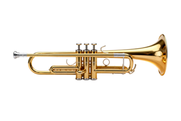 Golden Brass Trumpet with Three Valves