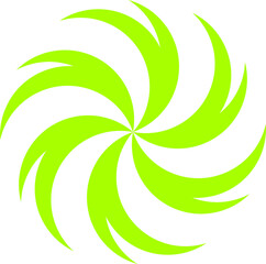 Abstract Green Spiral Pinwheel Shape