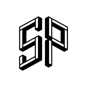 creative monogram initial letter sp logo design. vector illustration