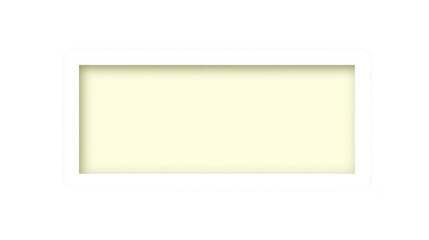 Rectangular white frame with soft yellow inner panel, minimalistic design, isolated on transparency background, modern and clean style