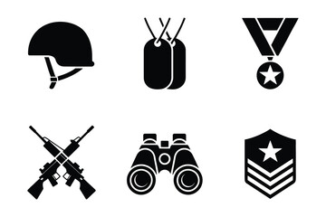 Professional military and army service icon set