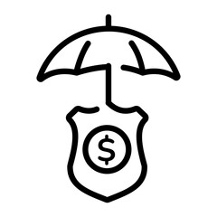 An outline icon depicting an investment protection
