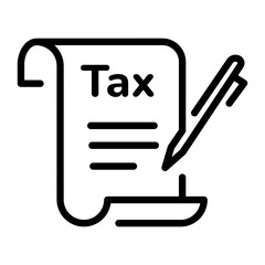 A linear icon showing a tax payment