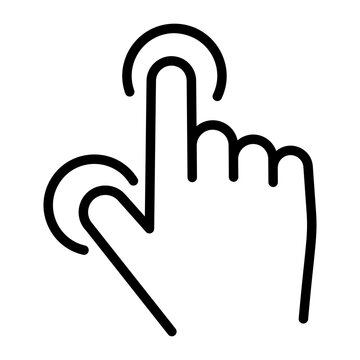 An outline style icon depicting multitouch input
