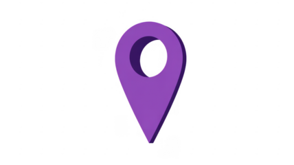 Purple map pin location navigation marker pointer isolated on a transparent background