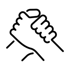 Fototapeta premium A linear icon showing a deal done