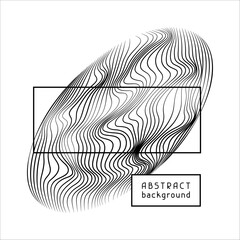 Particles and wavy lines in shape. Linear wave style.