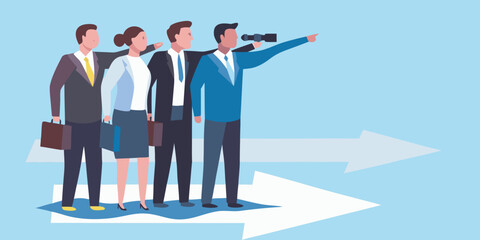 Business team looking towards the future with strategy and direction