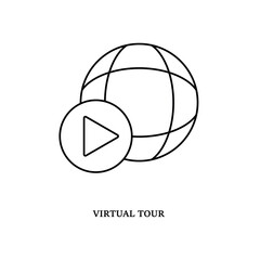Fototapeta premium Simple Virtual Tour icon for social media, app, and web design. Vector illustration, Eps 10.
