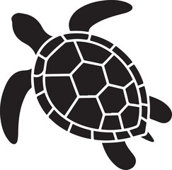 Obraz premium Turtle marine animal icon. Silhouette vector illustration with white background.