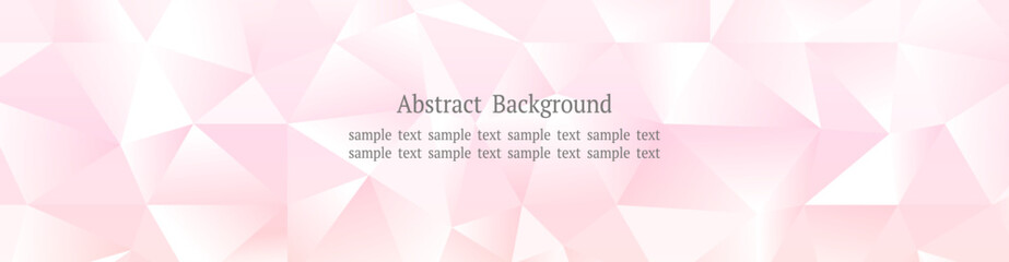 ピンク系ポリゴンクリスタルのワイド背景 Webバナー向け