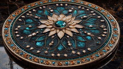 Obraz premium Ornate, circular, jewel-encrusted design