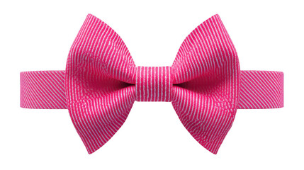 Pink striped bow tie, elegant accessory for formal events, isolated on transparency background, fashion statement for men or women, stylish and vibrant design