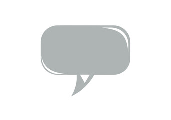 Naklejka premium A gray rounded rectangular speech bubble with a tail pointing downward