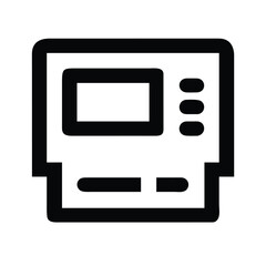 Minimalist ATM machine icon on white background vector illustration
