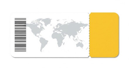Global Getaway Ticket: A simplified design of an airline ticket or boarding pass, ready for worldwide travel adventures, inviting a world of possibilities.