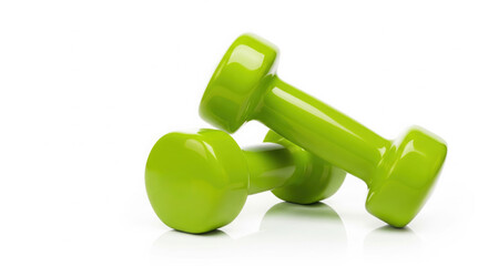 Vibrant Weights: A pair of bright green dumbbells symbolize strength and vitality, perfectly embodying the essence of a dedicated fitness routine.