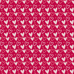 Seamless pattern with hand drawn hearts. Valentines day vector illustration