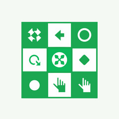 User Interaction and UX Design Icon Set for Web and App Interface Development with Interface Symbols and Navigation Graphics