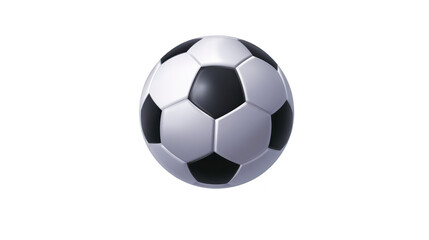 Fototapeta premium Classic black and white soccer ball isolated transparency background, showing pentagon and hexagon pattern, used for football games, sports training, and recreation, symbolizing teamwork