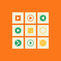 Modern Web UI Navigation Vector Icon Set for Website Interface and App Development