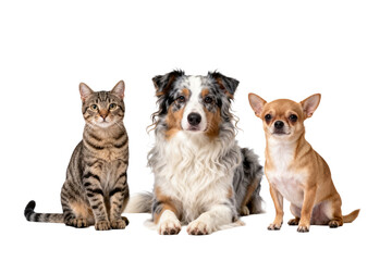Obraz premium Three Domestic Pets: Cat, Dog, Chihuahua