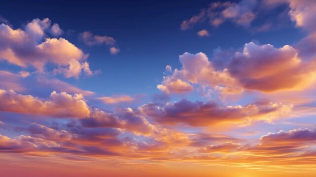 panoramic sky background at sunset with soft pastel gradient colors