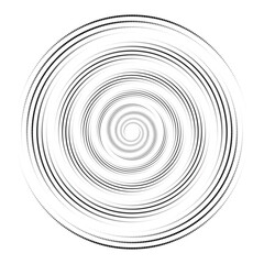 Halftone Dotted Spiral Circle Circular Vector Element.