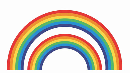 Obraz premium Two colorful arcs resembling rainbows on a white background