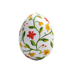 Colorful Floral Patterned Easter Egg Decoration Clipart PNG Element