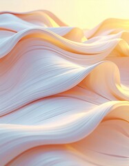 Obraz premium Soft Abstract Waves in Pastel Cream and Peach Tones