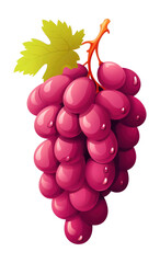 Obraz premium PNG Grapes cartoon fruit plant.