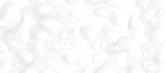  topographic map illustration with contour lines on a white background The abstract pattern and texture create a visually striking design, suitable for educational, scientific, or artistic purposes. © Atikur