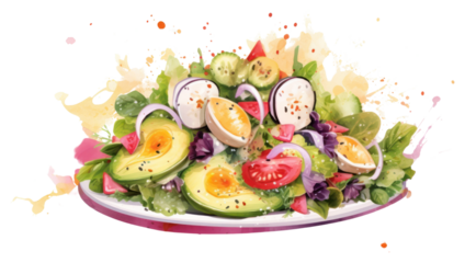 PNG Fresh salad food meal vegetable.