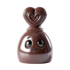 Sweet Smiling Chocolate Character With A Textured Heart Topper