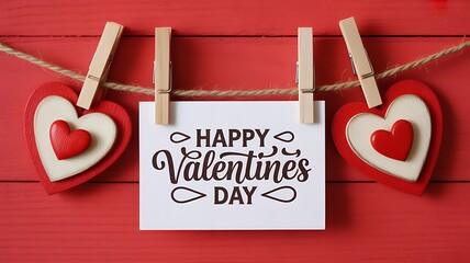 Happy valentine's day card with hearts