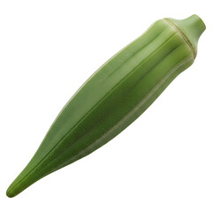 Obraz premium Fresh Green Okra Ladyfinger Vegetable Isolated on Transparent Background for Asian Cuisine
