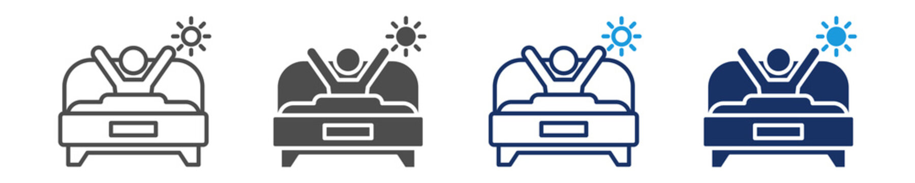 wake up icon set multiple concept