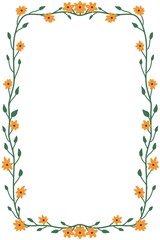 Fototapeta premium Vintage autumn leaves border design featuring a floral illustration pattern with yellow leaf ornaments and nature-inspired art for an elegant seasonal banner