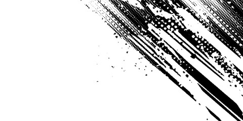 Grunge tire tracks, wheel braking marks. Truck, car or motorcycle tread pattern silhouettes. Auto race, motorsport, speed racing design element. Vector illustration © RIDWAN