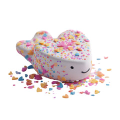 A cute heartshaped whale covered in colorful sprinkles