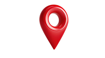 A shiny red pin for pinning the location of the delivery or telling the location of the coordinates,illustration 3d render