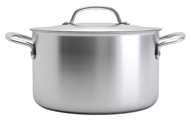 PNG Matte stainless steel pot with handles appliance white background saucepan.