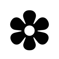 Simple flower vector icon.