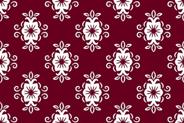 Vintage victorian damask wallpaper featuring a seamless floral pattern with ornate baroque ornaments and antique textile textures in a illustration design