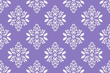 Seamless floral winter pattern with blue snowflakes and ice ornaments for Christmas holiday wallpaper decoration
