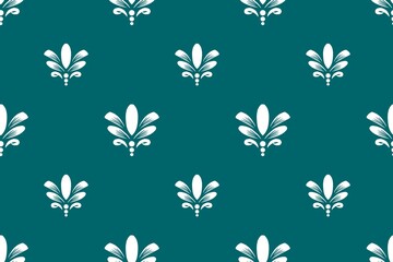 Vintage pink hibiscus blossoms and green leaves create a seamless floral pattern design for summer nature wallpaper and fabric decoration